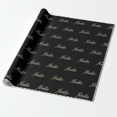 Noelle white gold Handwriting Geschenkpapier (Ungerollt)