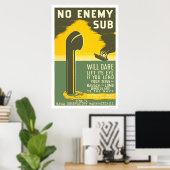 NoEnemy Sub WWII 1942 WPA Poster (Heimbüro)