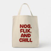 Nog Flix and Chill Funny Christmas Hang Out Tragetasche (Rückseite)