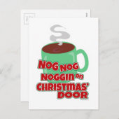 Nogging an der Weihnachtsstür Feiertagspostkarte (Vorne/Hinten)