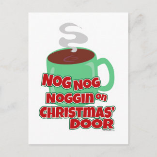 Nogging an der Weihnachtsstür Feiertagspostkarte