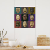 Noh-Maskensammlung Poster (Küche)