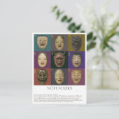 Noh maskiert Sammlung Postkarte (Stehend Vorderseite)