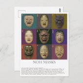 Noh maskiert Sammlung Postkarte (Vorne/Hinten)
