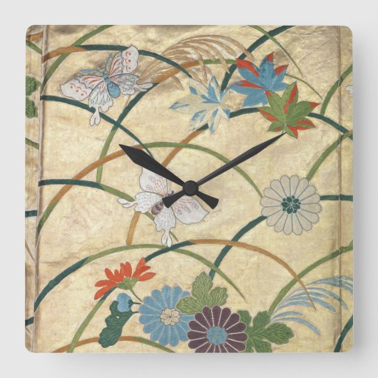 Noh Robe Quadratische Wanduhr (Vorderseite)