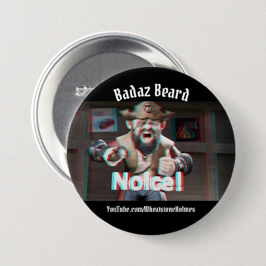 Noice! Badaz Beard 3D Button (Vorne & Hinten)