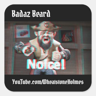 Noice! Badaz Beard 3D Quadratischer Aufkleber