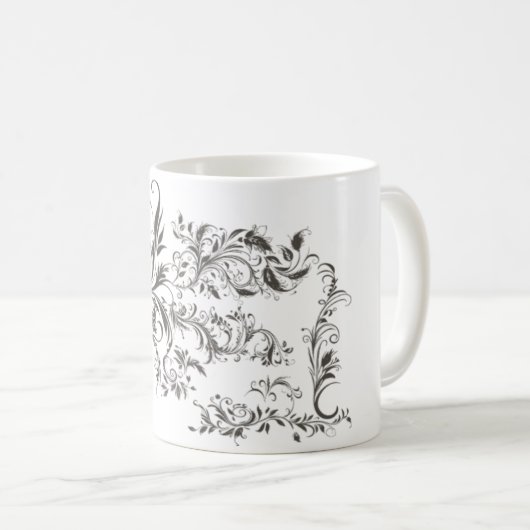Noir Baroque - Tasse-Design mit dunklen Ornamenten Kaffeetasse (VorderseiteRechts)