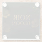 Noir Bloom Affirmation Watch | Elegant Black Mindf Glasuntersetzer (Rückseite)