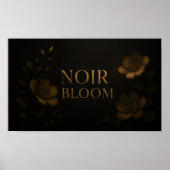 Noir Bloom Elegant Floral Art | Gold and Black Mod Poster (Vorne)