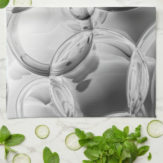 Noir Bubbles Küchentuch (Gefaltet)