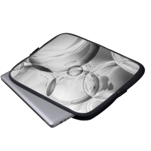 Noir Bubbles Laptopschutzhülle (Vorne Knopf)