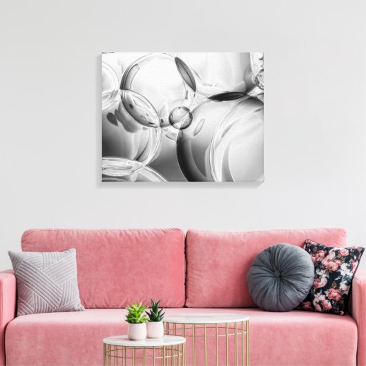 Noir Bubbles Leinwanddruck (Insitu (Wohnzimmer))