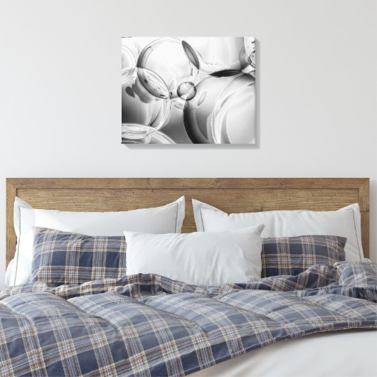 Noir Bubbles Leinwanddruck (Insitu (Schlafzimmer))