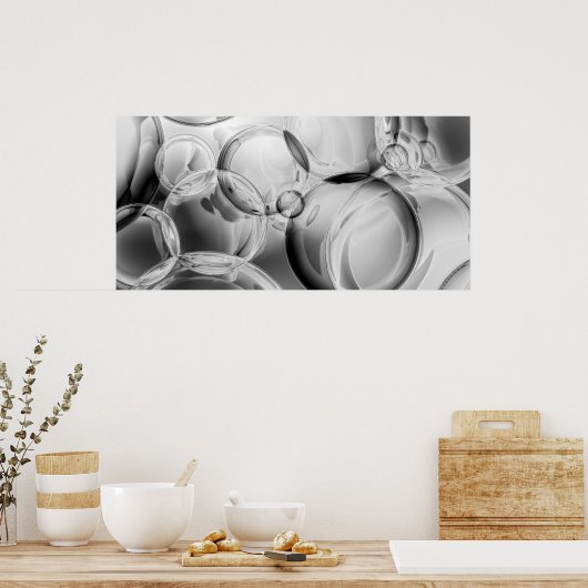 Noir Bubbles Poster (Küche)