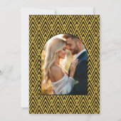 Noir & Champagne Gold Art Deco Wedding Photo Einladung (Rückseite)