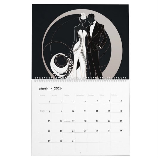 NOIR ELEGANCE 2025 Kalender (Mär 2026)