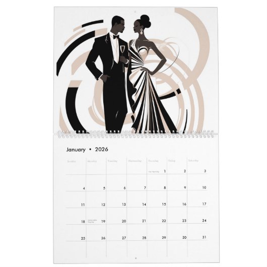 NOIR ELEGANCE 2025 Kalender (Jan 2026)