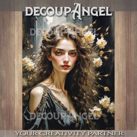 Noir Elegance - Decoupage - Seidenpapier