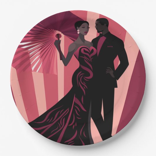 NOIR ELEGANCE-RED #1 PAPPTELLER (Vorderseite)