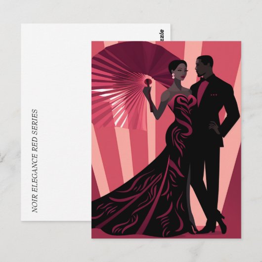 NOIR ELEGANCE-RED #1 POSTKARTE (Vorne/Hinten)