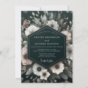 Noir Ethereal Bloom Hochzeit Einladung