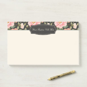 Noir Floral Eleganz Vintage Pastell Rosa Rosen Post-it Klebezettel