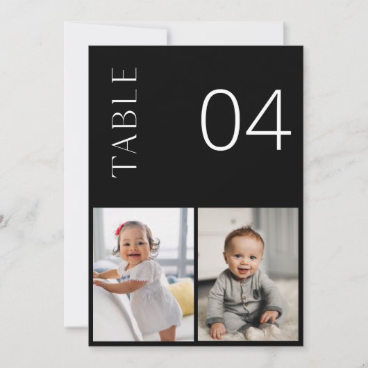 NOIR Foto Tischnummer Card (Vorderseite)