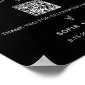 NOIR Honeymoon Fund Wedding Sign Poster (Ecke)