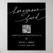 NOIR Honeymoon Fund Wedding Sign Poster (Vorne)