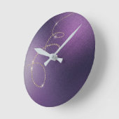 Noir Imitats Gold Lila Kristall gefroren Unendlich Runde Wanduhr (Winkel)