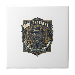 Noir Jazz Katze Katzenpapa Geschenkidee - Noir Jaz Fliese