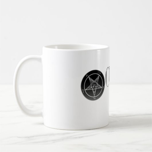 Noir Kirche der Satan Logo-klassischen weißen Kaffeetasse (Links)