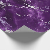 Noir Lila Silver Black Marble Shiny Glam Geschenkpapier (Ecke)