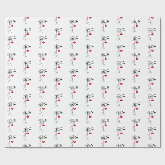 Noir Lotus Geschenkpapier (Flach)