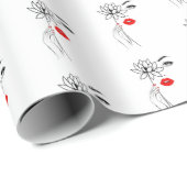 Noir Lotus Geschenkpapier (Rolleneckpunkt)