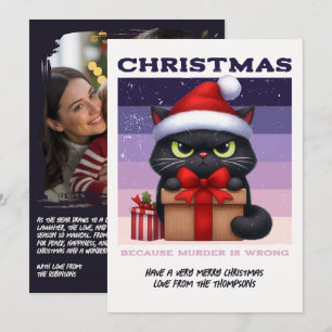 Noir Luxe Lustige Katze Retro Weihnachten Foto