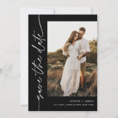NOIR Minimalistisch Modern Foto Save the Date Card Einladung (Vorderseite)