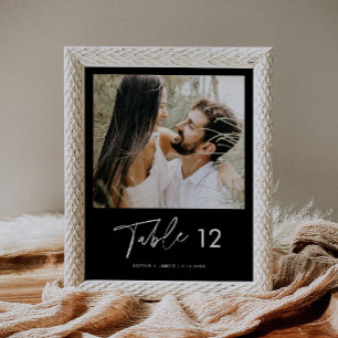 NOIR Modernes Minimalistisches Foto Tischnummer 8x Poster