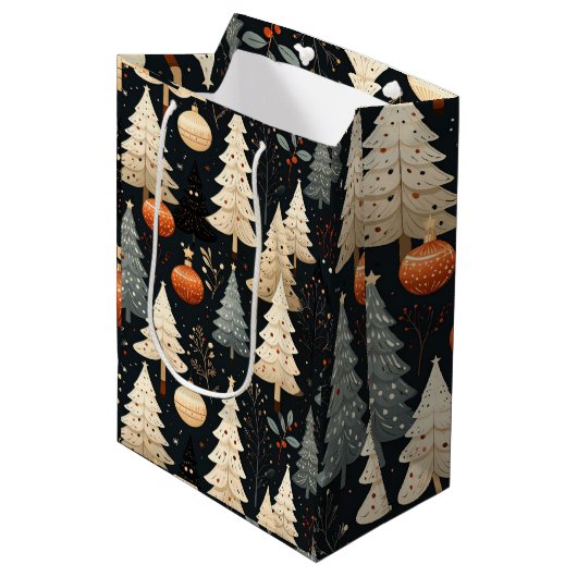 Noir Noël Baum Mittlere Geschenktüte (Vorderseite Schrägansicht)