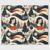 Noir Noël Geschenkpapier (Flach)