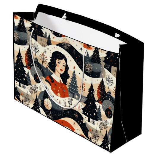 Noir Noël Große Geschenktüte (Rückseite Schrägansicht)