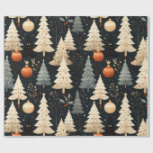 Noir Noël tree Geschenkpapier (Flach)