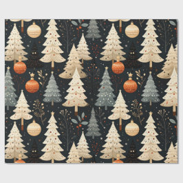 Noir Noël tree Geschenkpapier