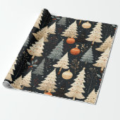 Noir Noël tree Geschenkpapier (Ungerollt)