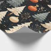 Noir Noël tree Geschenkpapier (Ecke)