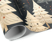Noir Noël tree Geschenkpapier (Rolleneckpunkt)