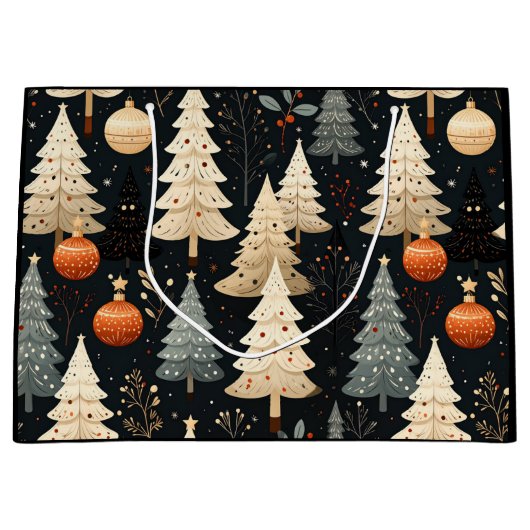 Noir Noël tree Große Geschenktüte (Vorderseite)