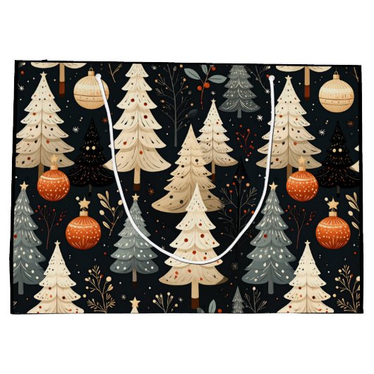 Noir Noël tree Große Geschenktüte (Rückseite)