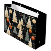 Noir Noël tree Große Geschenktüte (Vorderseite Schrägansicht)